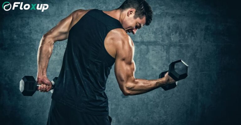 Man lifting dumbbells in a gym representing strength, growth, and success in the fitness business
